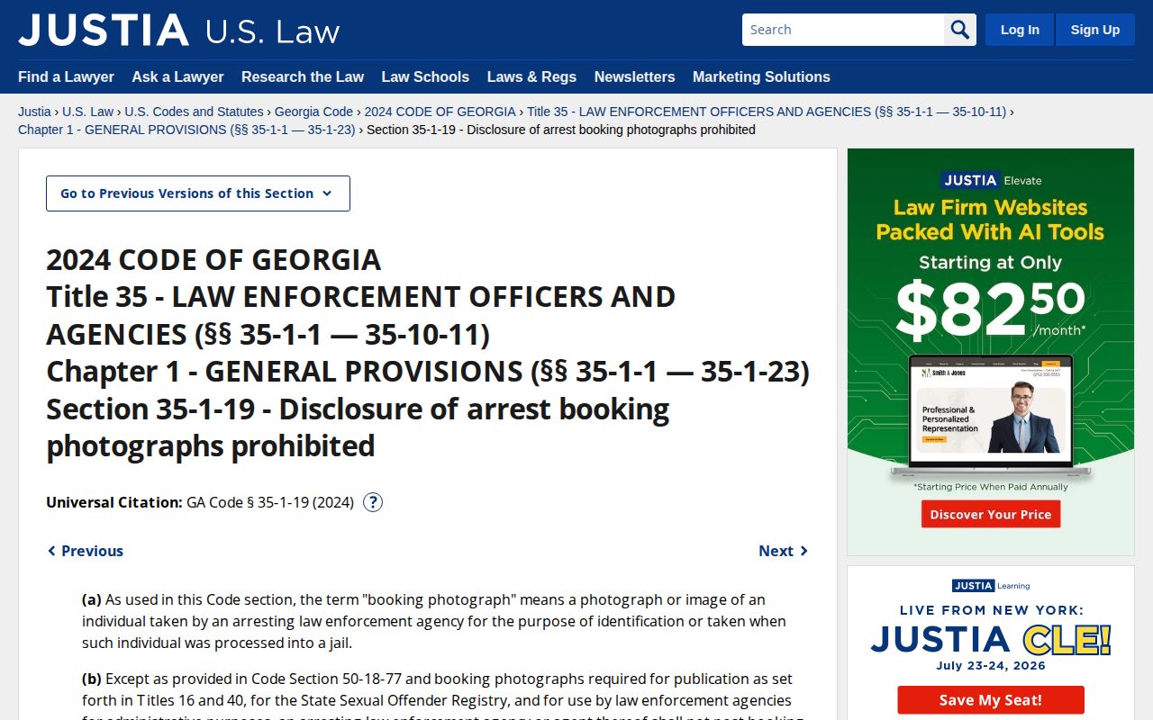 Coweta County released inmate mugshot disclosure statute